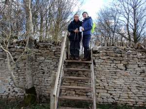 The path leads you up and over the wall surrounding Blenheim estate